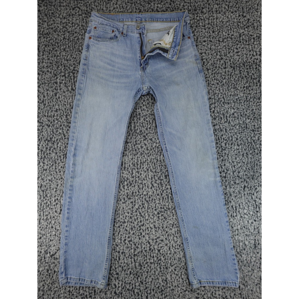 Levis 505 Regular Fit Jeans Mens 32x32 Light Wash Blue Denim‎ Straight Leg 00505